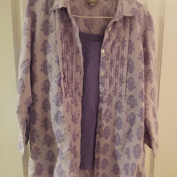 J.Jill Button down with matching tank - Picture 2 of 8